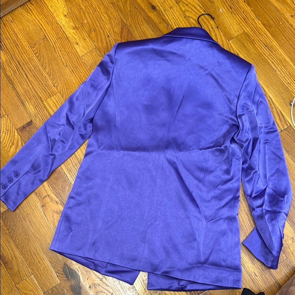 Alice + Olivia Purple Lightweight Jacket with Glossy Sheen - Picture 10 of 10
